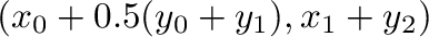 $(x_0+0.5(y_0+y_1), x_1+y_2)$% WIDTH=386 HEIGHT=34 