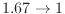 $1.67
\rightarrow 1$